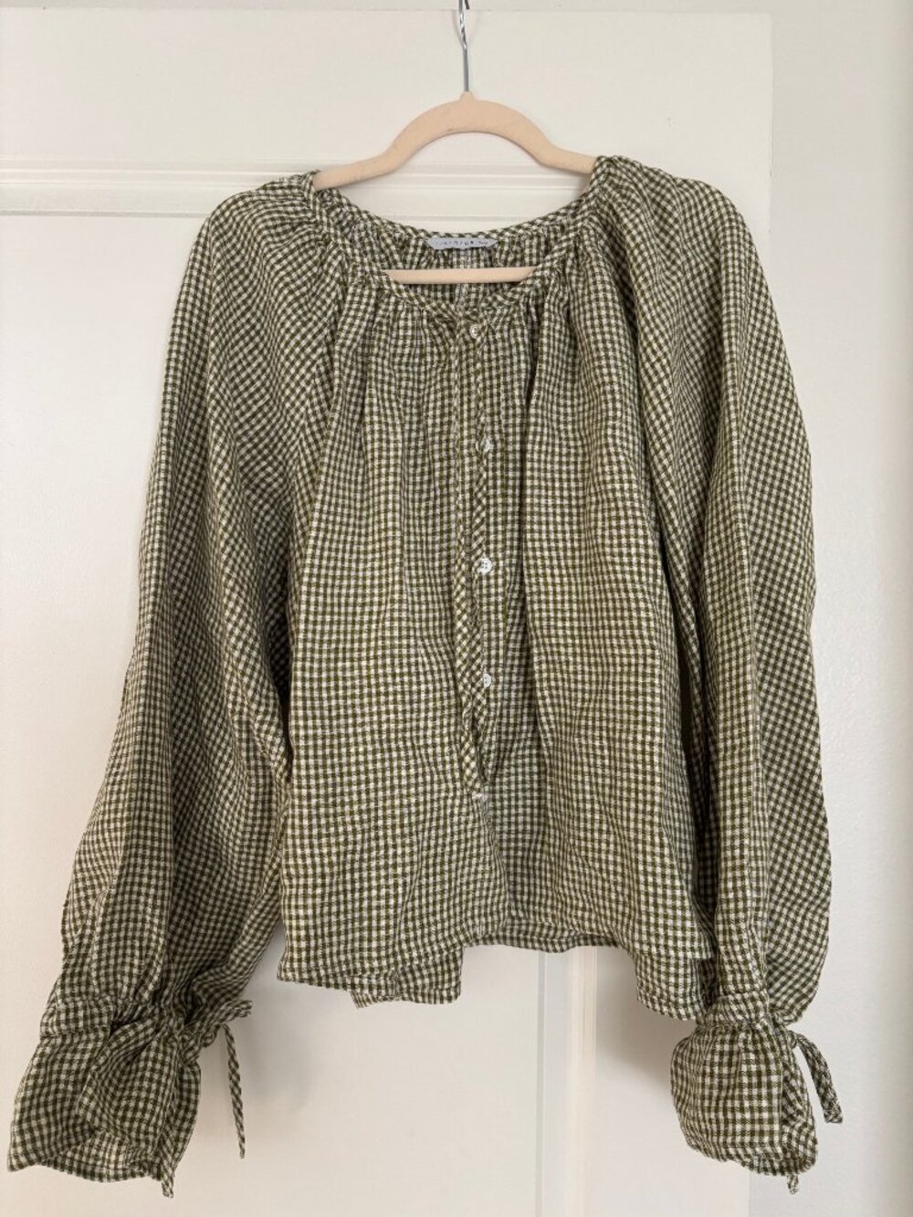 Linen Fox Linen Mila Blouse in Moss
